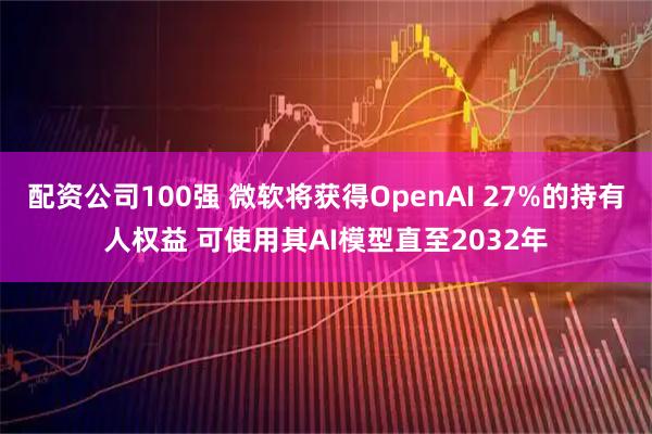 配资公司100强 微软将获得OpenAI 27%的持有人权益 可使用其AI模型直至2032年